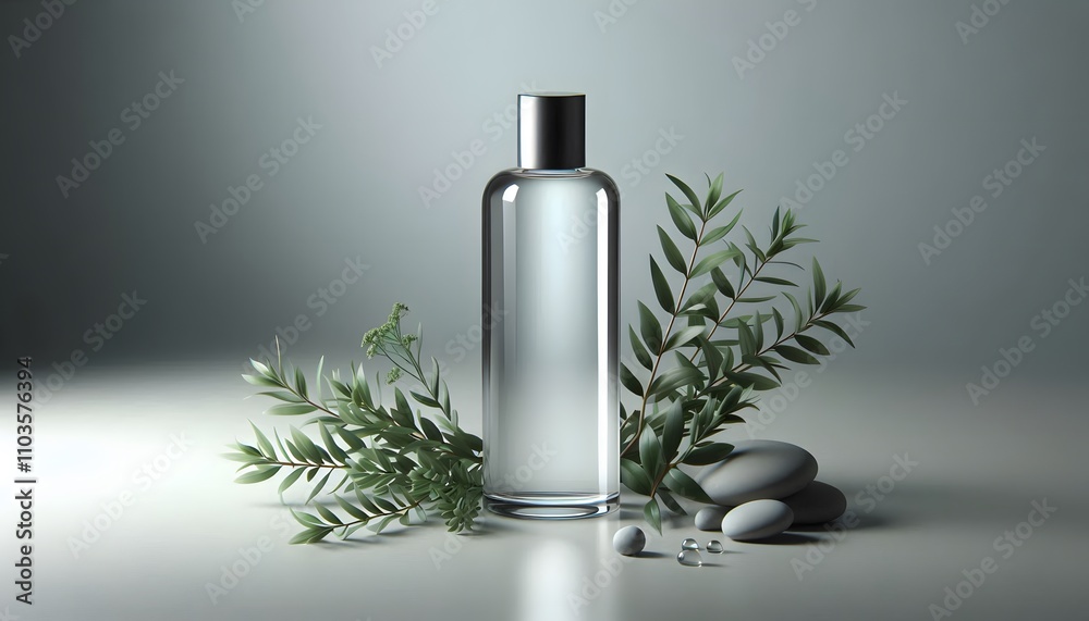 bottle of perfume with flower bottle of perfume with flower