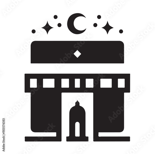 Kaaba logo silhouette vector illustration