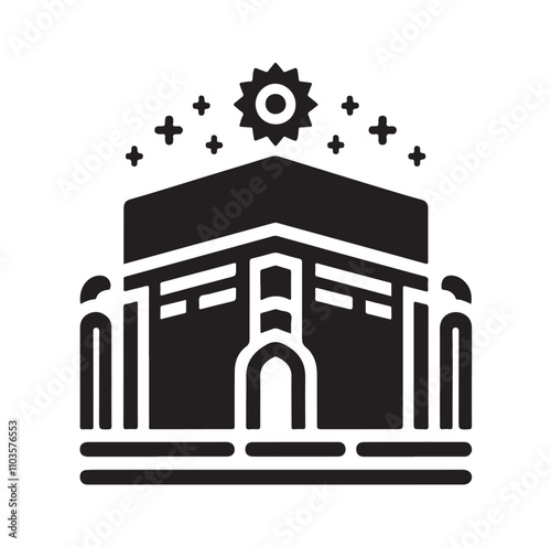 Kaaba logo silhouette vector illustration