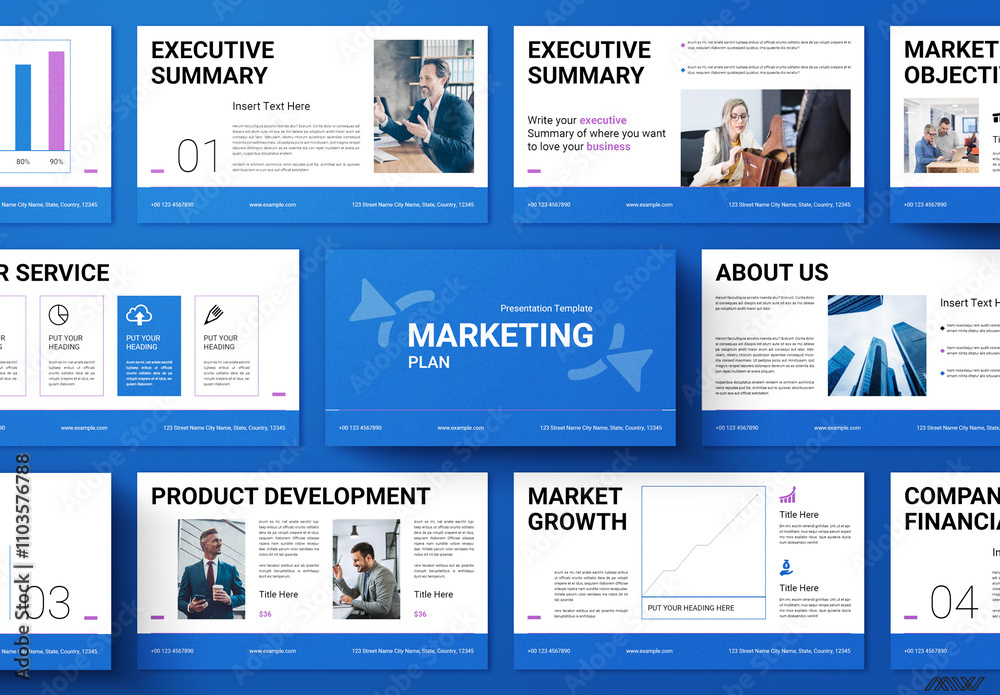 Marketing Plan Presentation Template Stock Template | Adobe Stock