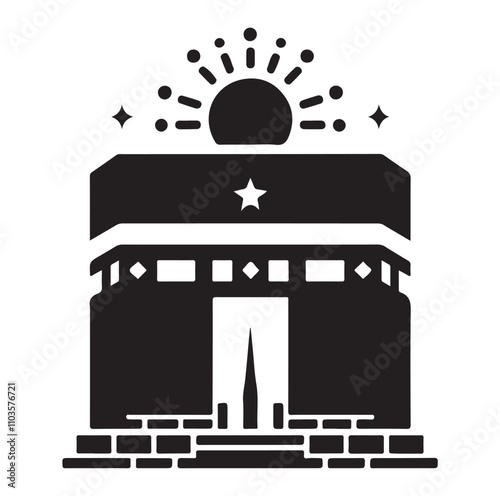 Kaaba logo silhouette vector illustration
