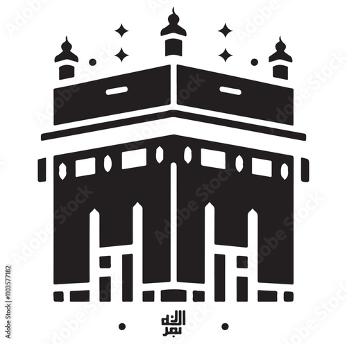 Kaaba logo silhouette vector illustration