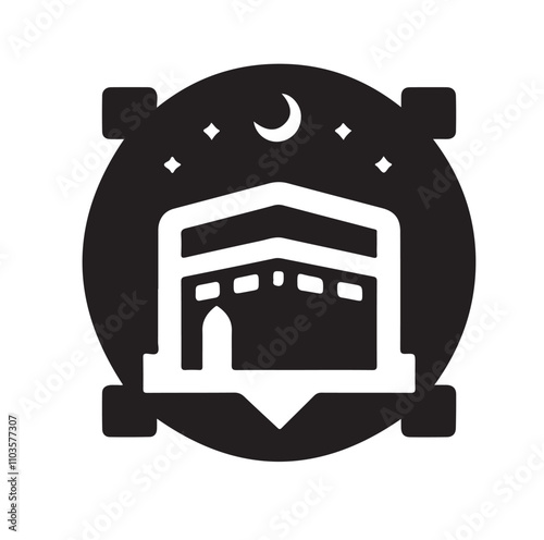 Kaaba logo silhouette vector illustration