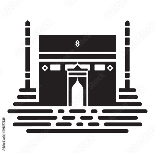 Kaaba logo silhouette vector illustration