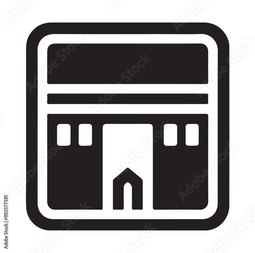 Kaaba logo silhouette vector illustration