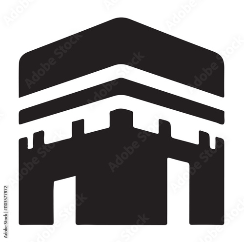 Kaaba logo silhouette vector illustration