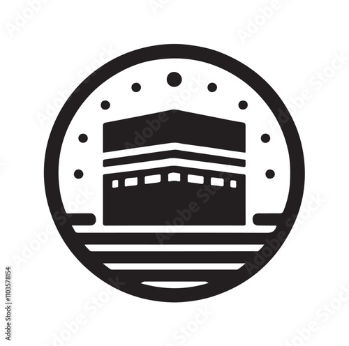 Kaaba logo silhouette vector illustration