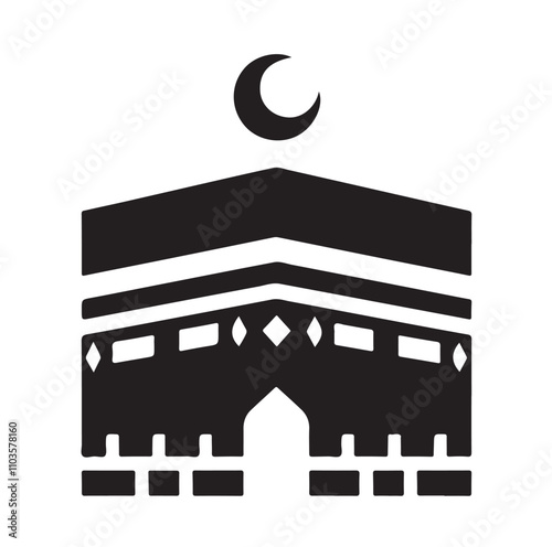 Kaaba logo silhouette vector illustration