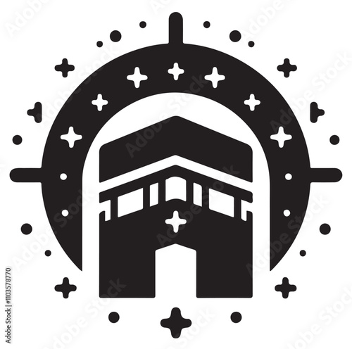 Kaaba logo silhouette vector illustration