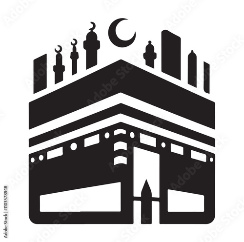 Kaaba logo silhouette vector illustration