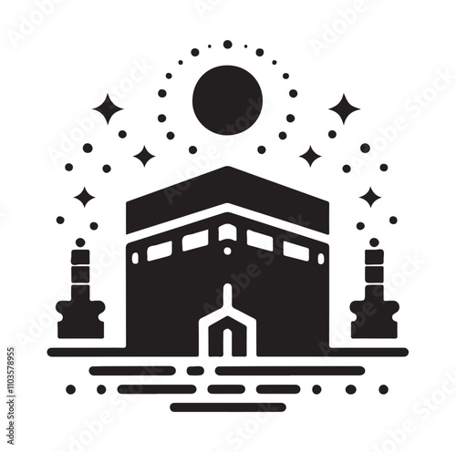Kaaba logo silhouette vector illustration