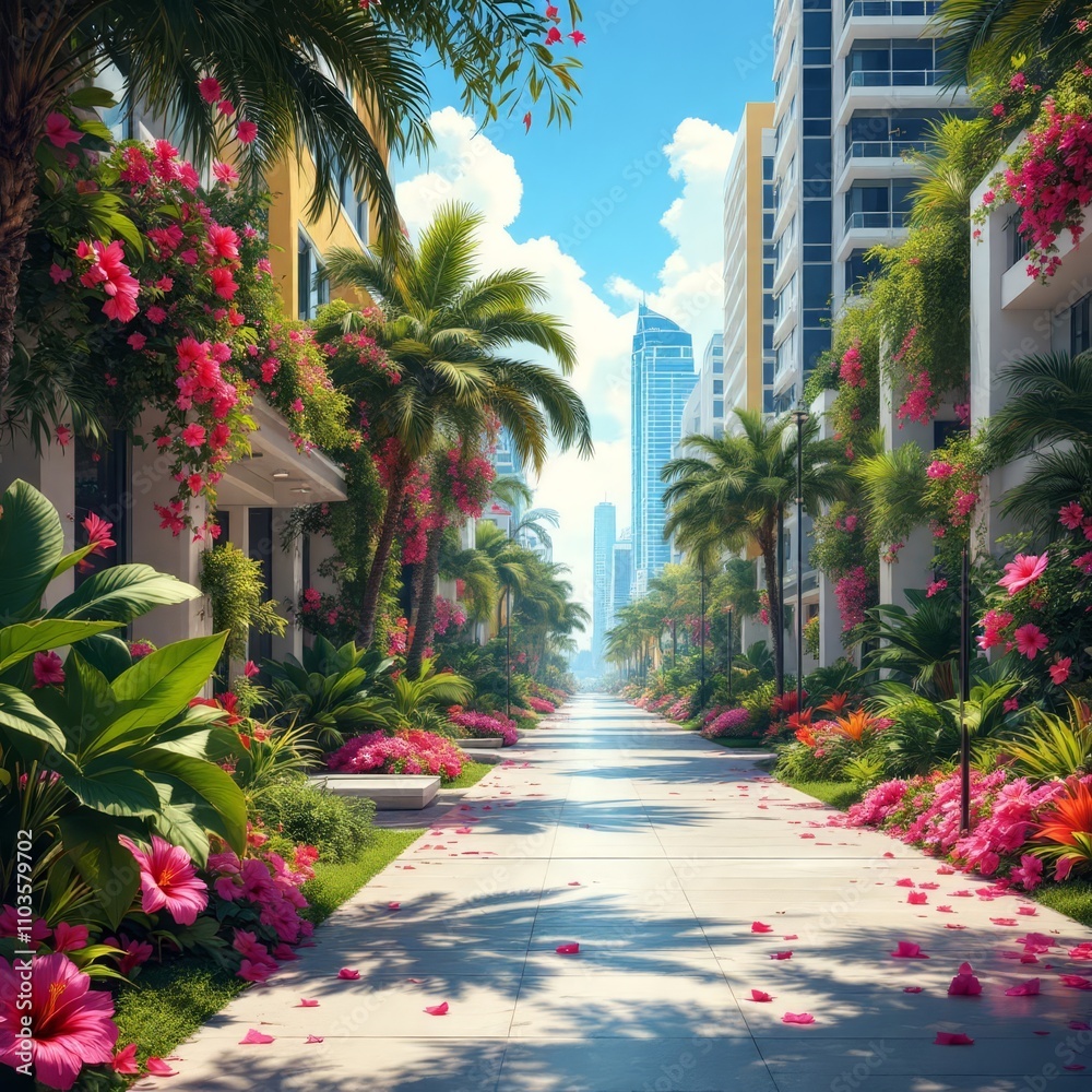 Downtown Miami's urban garden, aerial view. Downtown Miami's urban garden, aerial view.