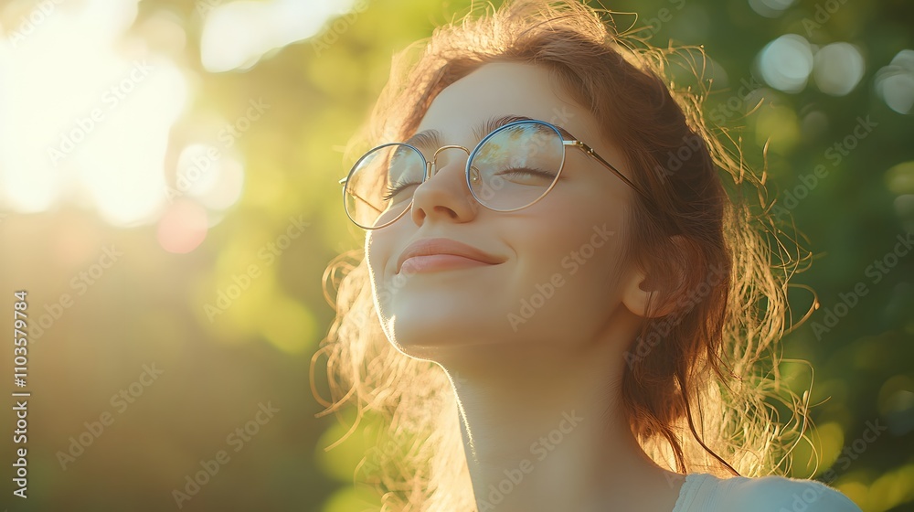 11. Artistic portrait featuring side profile with blue glasses, dreamy upward gaze against blurred green background, natural lighting creating ethereal summer atmosphere. 11. Artistic portrait featuring side profile with blue glasses, dreamy upward gaze against blurred green background, natural lighting creating ethereal summer atmosphere.