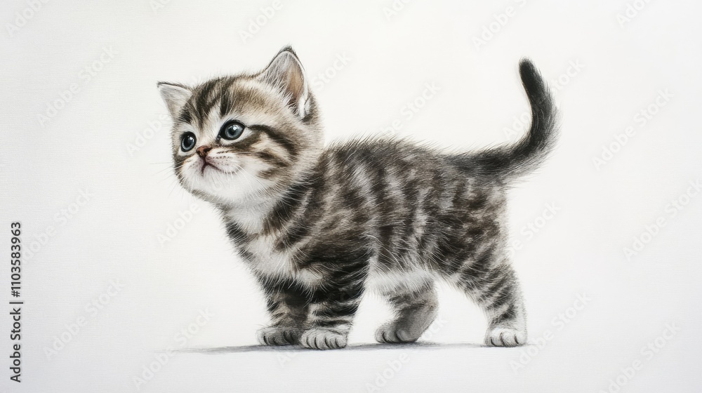 Adorable Exotic Shorthair Kitten in Playful Stance Adorable Exotic Shorthair Kitten in Playful Stance