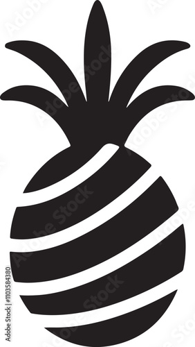 Pineapple silhouette vector icon symbolizing tropical vibes, hospitality, and freshness. Ideal for food, travel, summer, or branding projects. EPS format provides scalability.