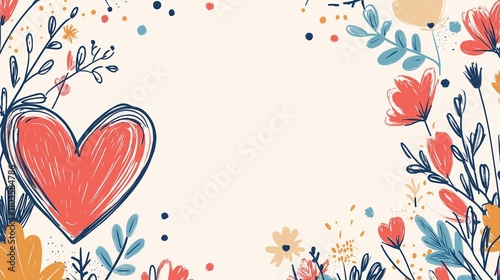 Romantic Floral Heart Frame Design