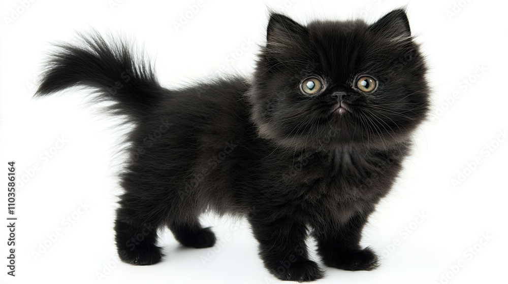 Playful Black Tabby Kitten in Studio Setting Playful Black Tabby Kitten in Studio Setting