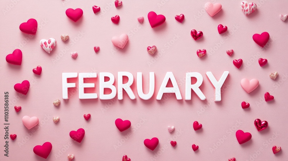 February Valentine’s Banner with Heart Confetti February Valentine’s Banner with Heart Confetti
