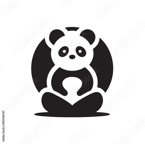panda silhouette vector illustration 
