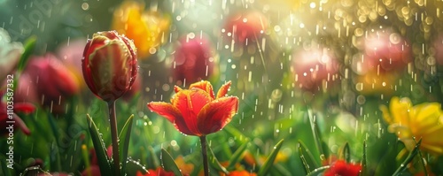 Spring Lifestyle. April showers bring May flowers, nature's renewal in full swing.