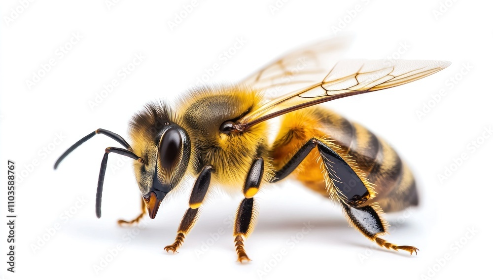 Honeybee Close-Up: A Detailed View of a Busy Insect Honeybee Close-Up: A Detailed View of a Busy Insect