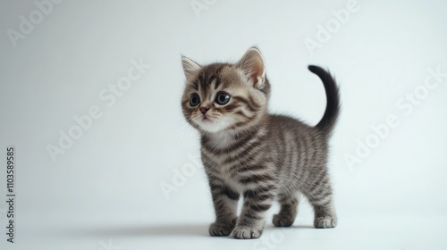 Wallpaper Mural Cute Exotic Shorthair Kitten Standing on White Background Torontodigital.ca