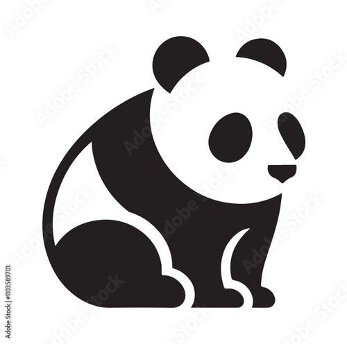 panda silhouette vector illustration 