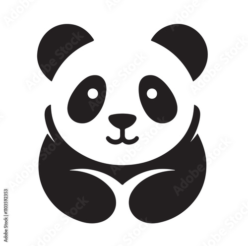 panda silhouette vector illustration 