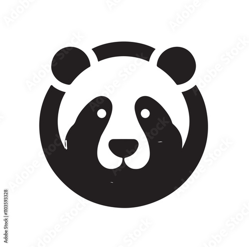 panda silhouette vector illustration 