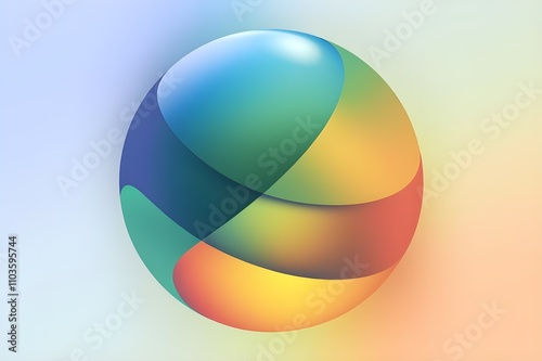 Gradient sphere with overlapping translucent layers.
