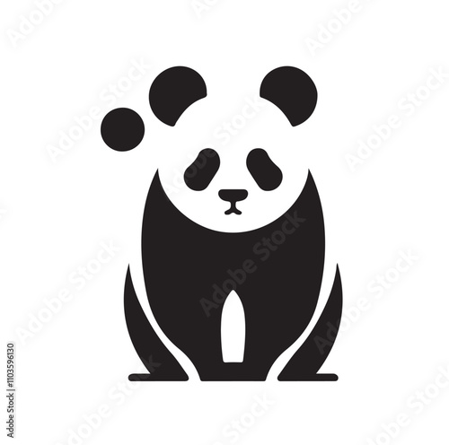panda silhouette vector illustration 