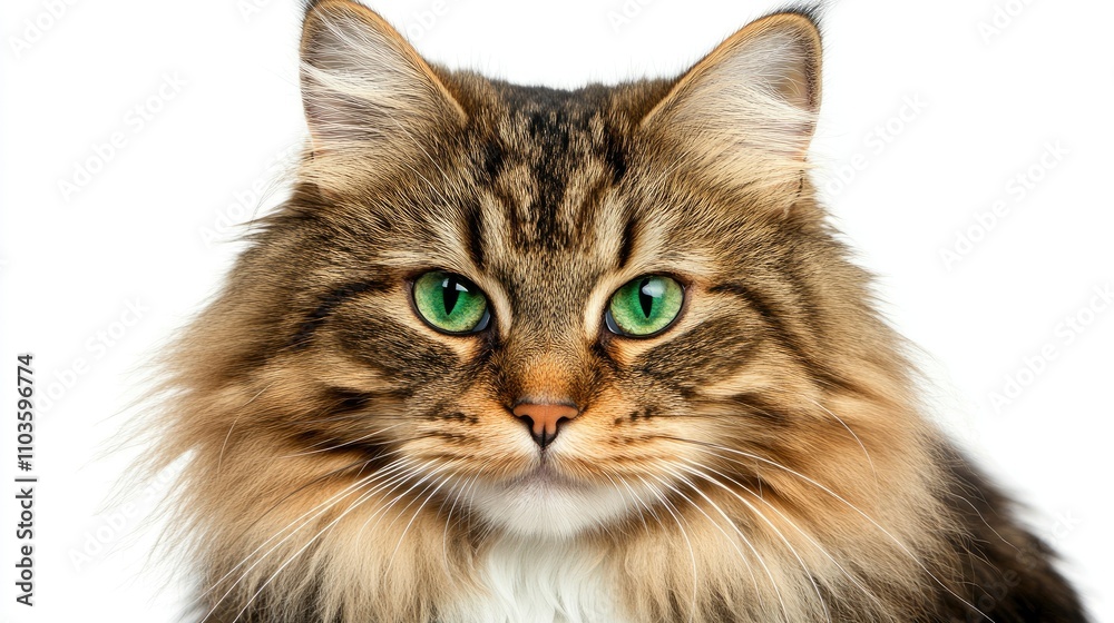Siberian Cat Gazing Intently at the Camera Siberian Cat Gazing Intently at the Camera