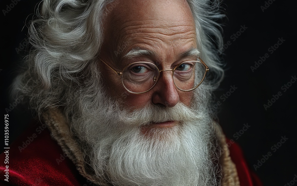 classic santa close-up portrait christmas new year black background classic santa close-up portrait christmas new year black background