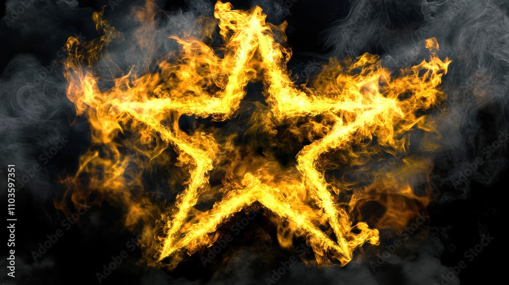 Fototapeta premium Flaming Star Symbol