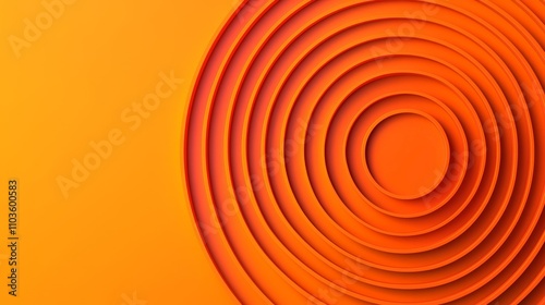 New beginning and balance concept. Abstract orange concentric circles design