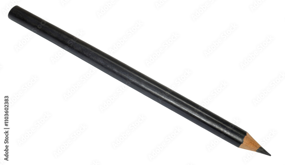 Long black graphite pencil isolated with transparent background Long black graphite pencil isolated with transparent background