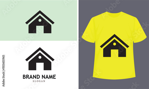 Real Estate Agency Modern Logo Icon and Stylish Simple T-Shirt Design