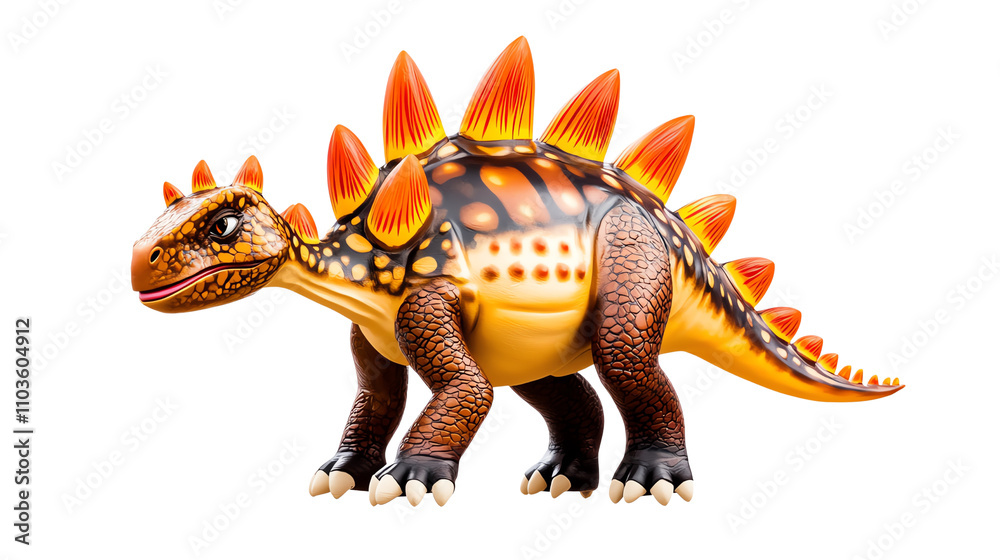 Obraz premium Colorful dinosaur figure on a white isolated background.