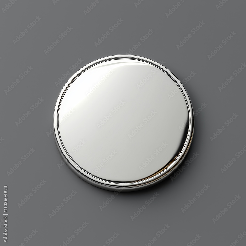 Special offer membership concept. Shiny silver circular object on a gray background. Special offer membership concept. Shiny silver circular object on a gray background.