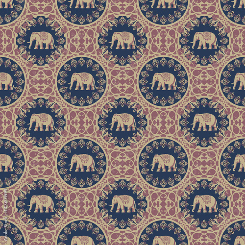 elephants pattern, 
Beautiful Thailand,thai pattern,seamless,Traditional,ethnic,fabric pattern for textiles,rugs, wallpaper,clothing, sarong,batik,wrap,embroidery,print,background,cover, illustration