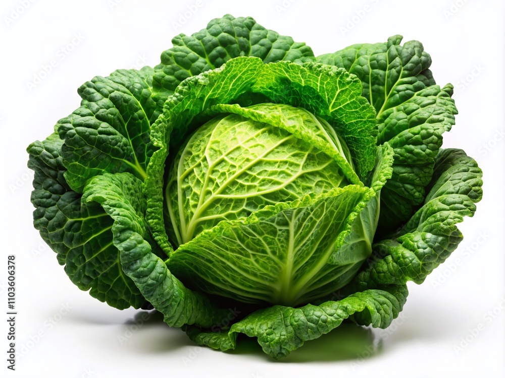 Fresh Green Cabbage Isolated on a White Background Perfect for Culinary and Nutritional Illustrations, Ideal for Food Photography, Recipe Books, and Health-Related Content Fresh Green Cabbage Isolated on a White Background Perfect for Culinary and Nutritional Illustrations, Ideal for Food Photography, Recipe Books, and Health-Related Content
