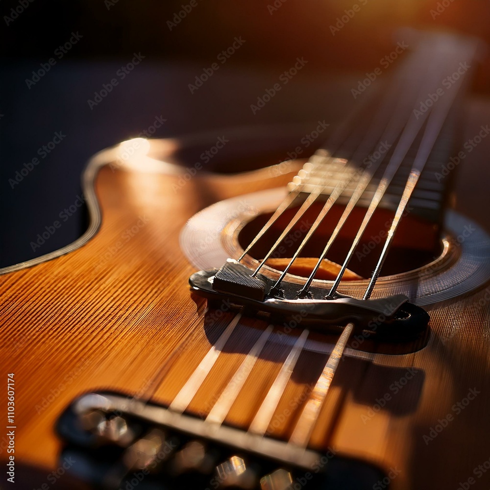 closeup image of guitar strings closeup image of guitar strings