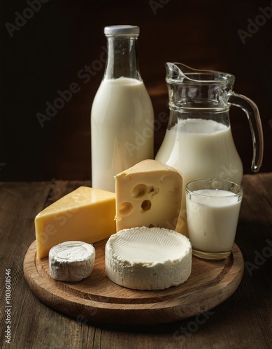 Different types of dairy products photo