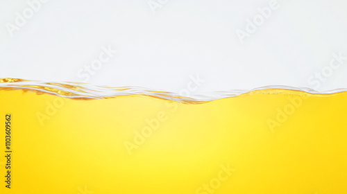 Abstract landscape texture and level of golden water on white background.