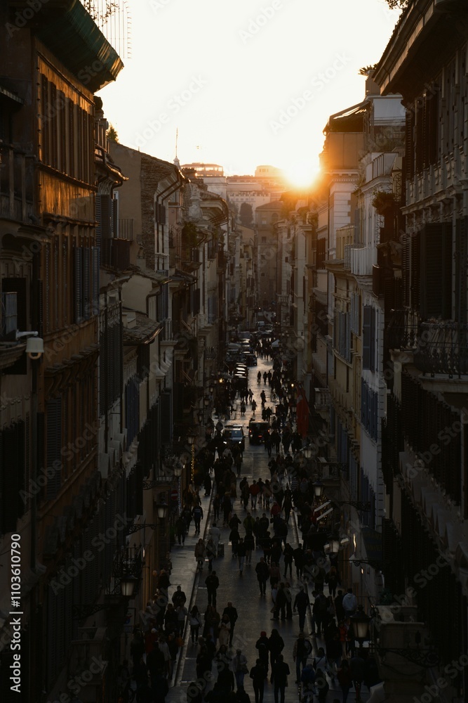 a city street with a beautiful sunset a city street with a beautiful sunset