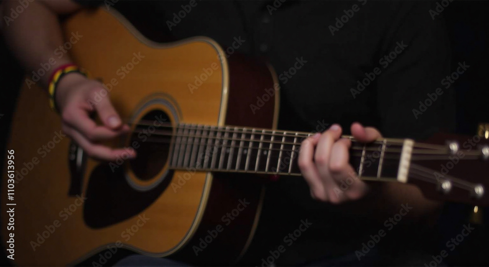 Obraz premium person playing guitar