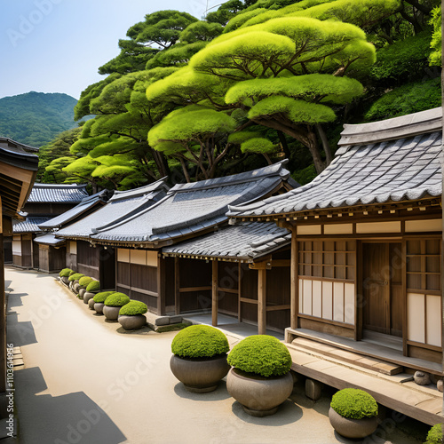 Traditional japanese town in Yoshinogari Historical Park, Kanzak photo