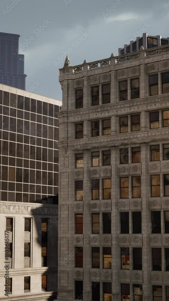 Summer day time cityscape of financial downtown Summer day time cityscape of financial downtown