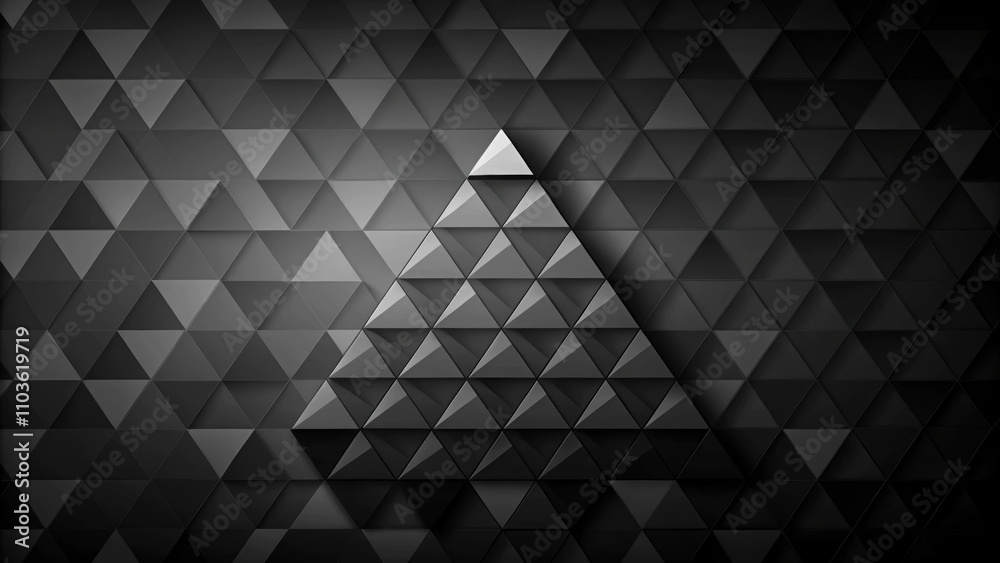 Obraz premium Black abstract background with geometric Low poly triangle design perfect for presentation templates , black