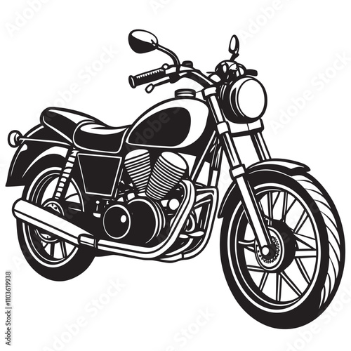 A  motor cycle on black silhouette on a isoleted white background